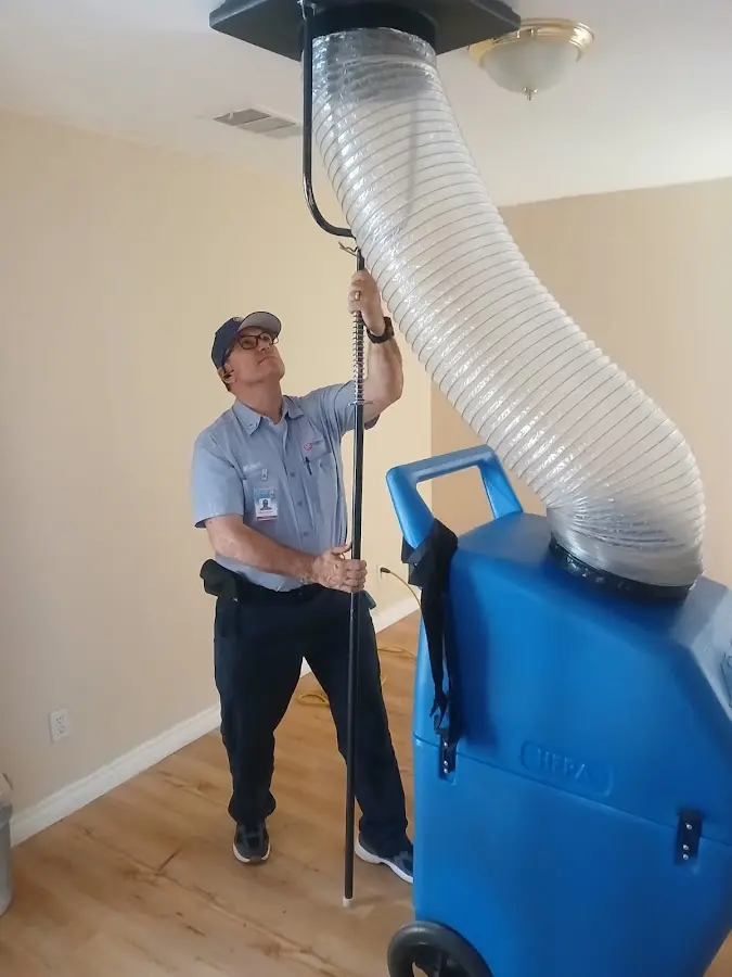 Mini Split Installation technician using HEPA equipment in Hoboken
